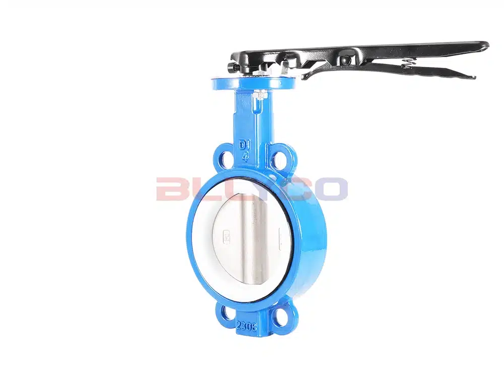 球墨铸铁手柄对夹四氟蝶阀 D71F-16Q