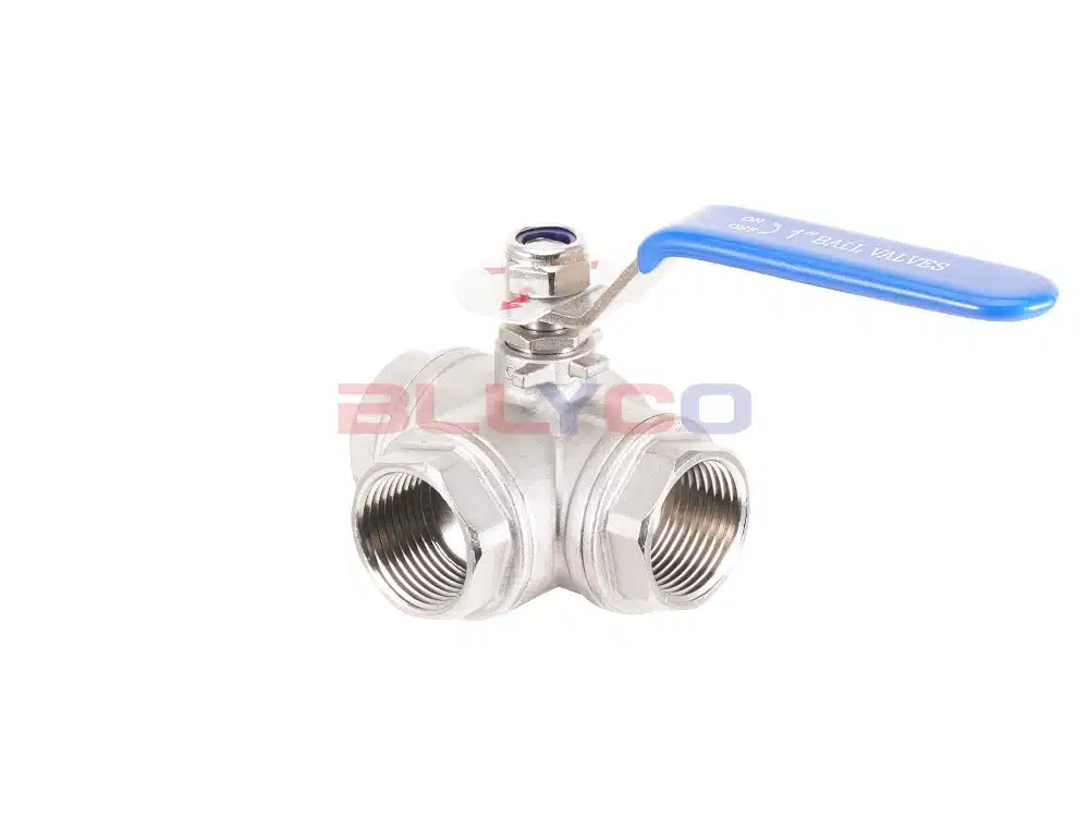 304不锈钢二片式三通球阀 Q15F-16P