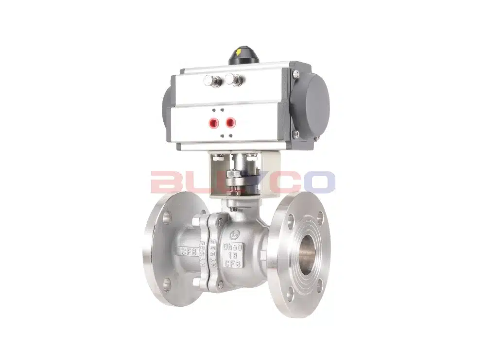 304不锈钢气动法兰球阀 Q641F-16P