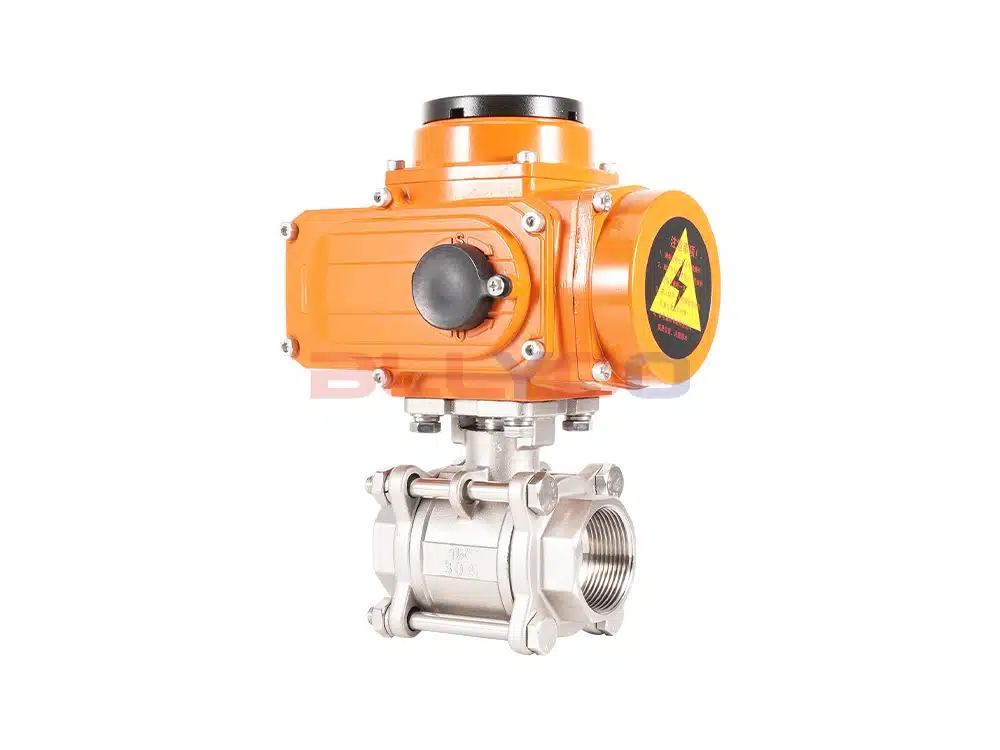 304不锈钢电动三片式球阀 Q911F-16P