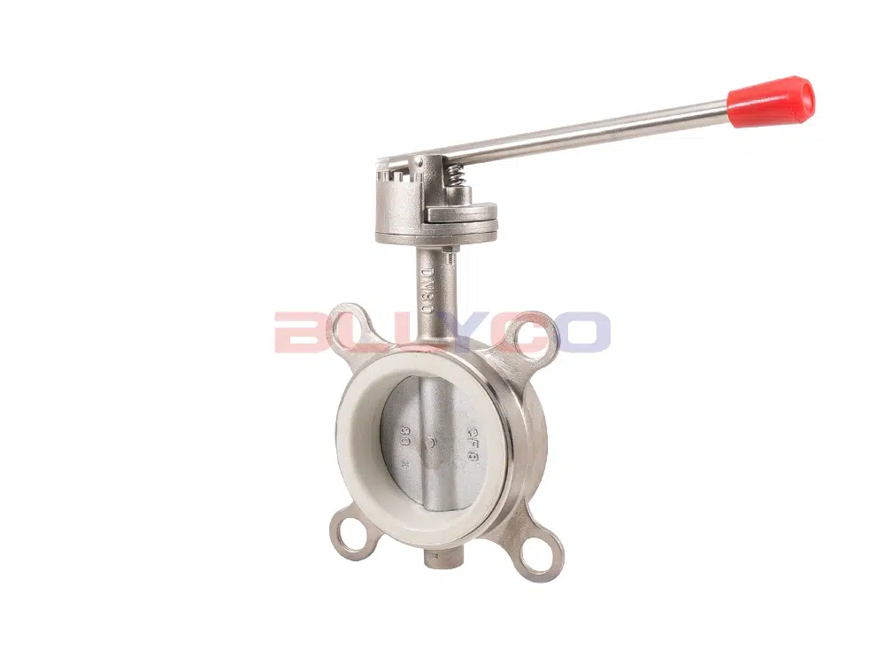 304不锈钢压杆式手柄对夹蝶阀 D71X-10P