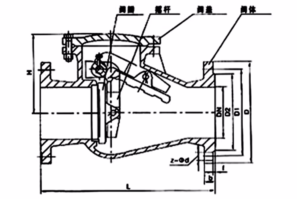 Cast Iron Swing Check Valve H44T-16
