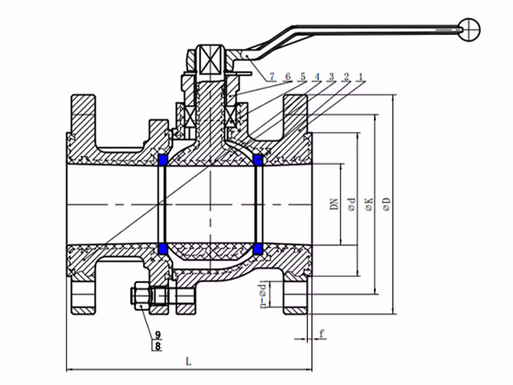 Cast Steel PTFE Lined Flanged Ball Valve Q41F46-16C