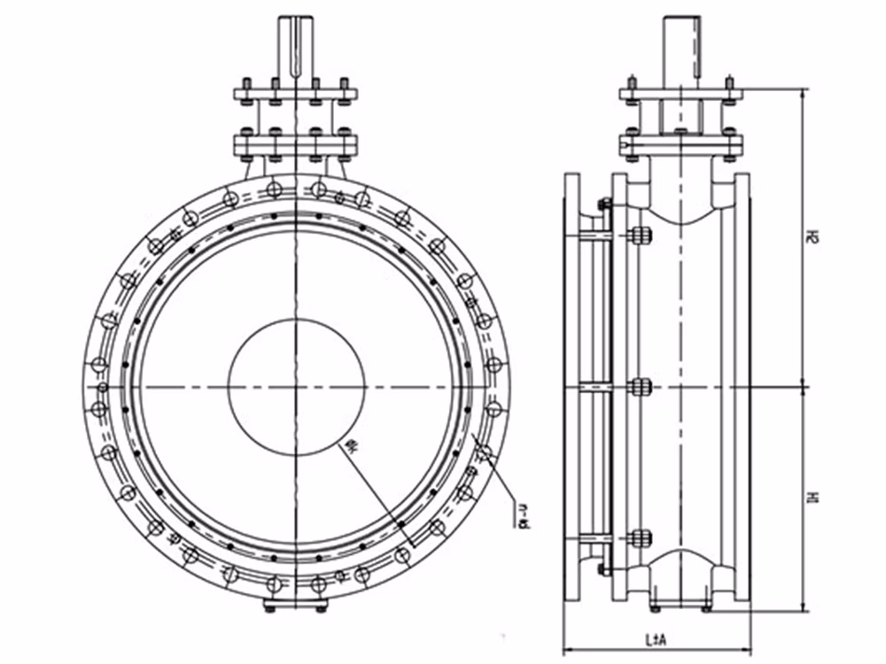 Ductile Iron Double-Offset Telescopic Flanged Butterfly Valve SD342X-16Q