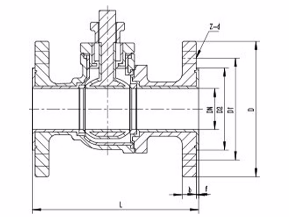 Cast Steel ANSI PTFE Lined Ball Valve Q41F46-150LBC