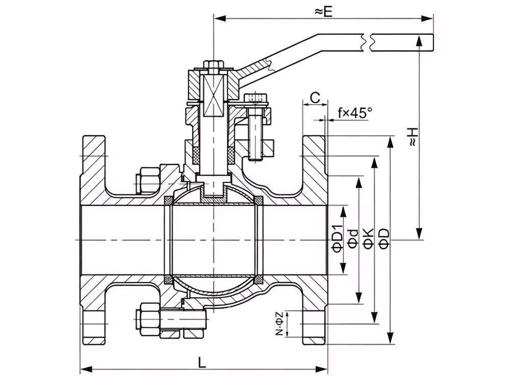 304 Stainless Steel ANSI Flanged Ball Valve Q41F-150LBP