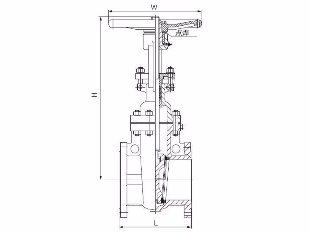 Cast Steel ANSI Flanged Gate Valve Z41H-150LBC