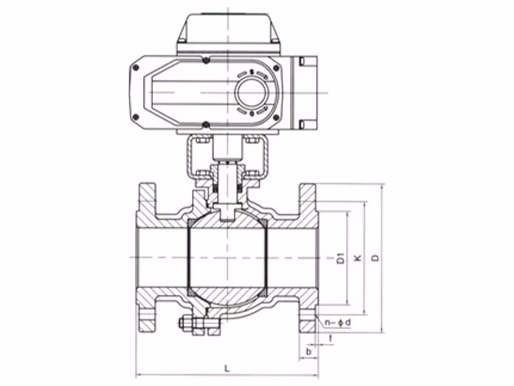 304 Stainless Steel Electric Hard-Seal Flanged Ball Valve Q941H-16P