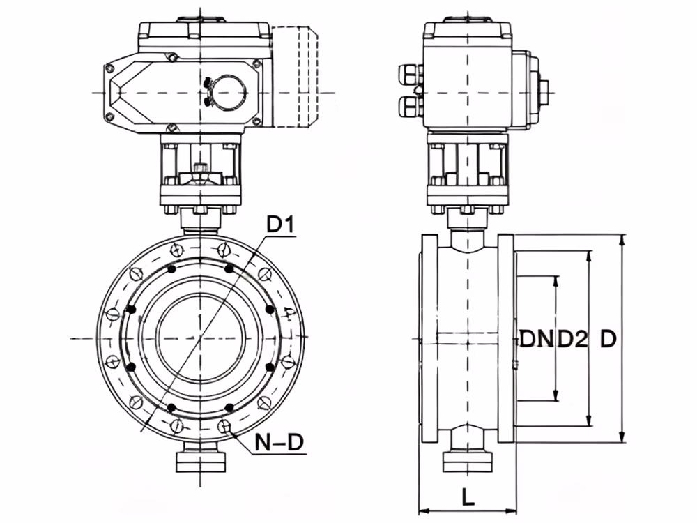 Cast Steel Electric Triple-Eccentric Hard-Seal Butterfly Valve D943H-16C