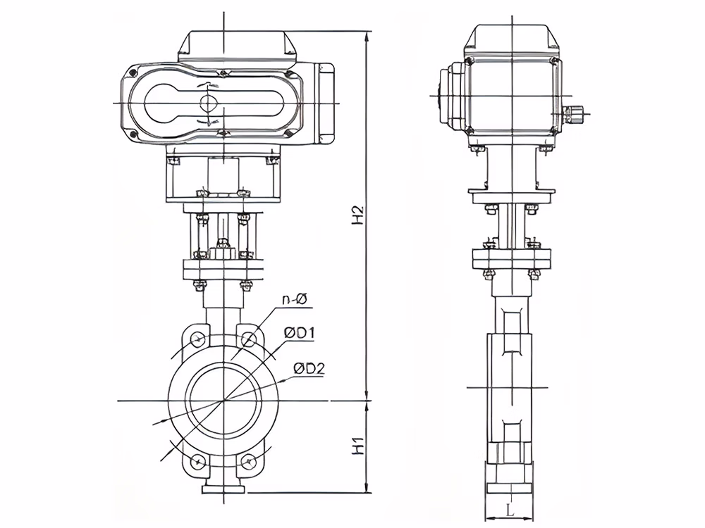Cast Steel Electric Triple-Eccentric Hard-Seal Butterfly Valve D973H-16C